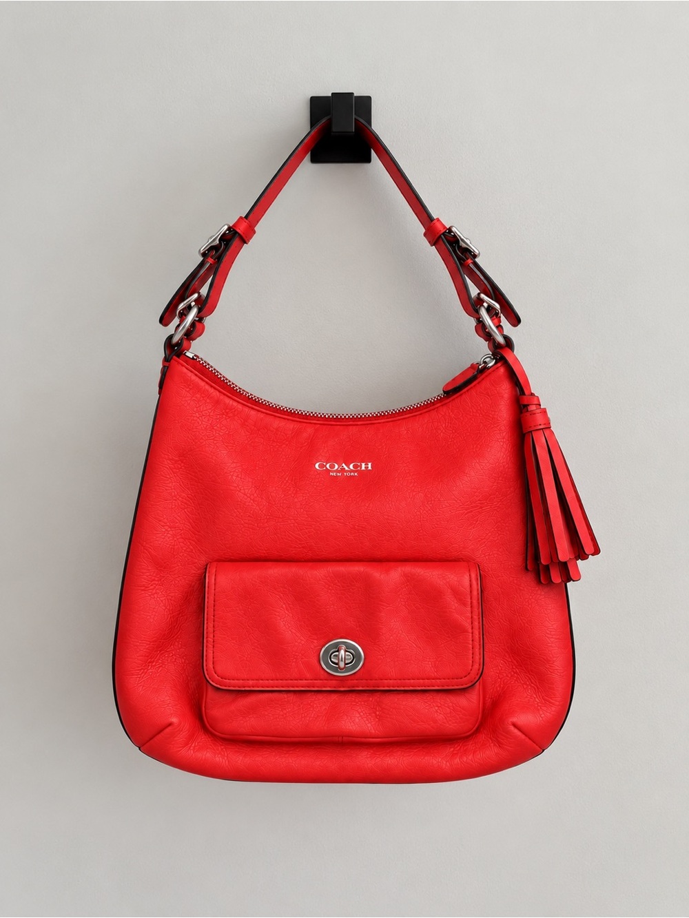 Coach Courtenay Legacy Leather Hobo Bag Coral Red Style #22381